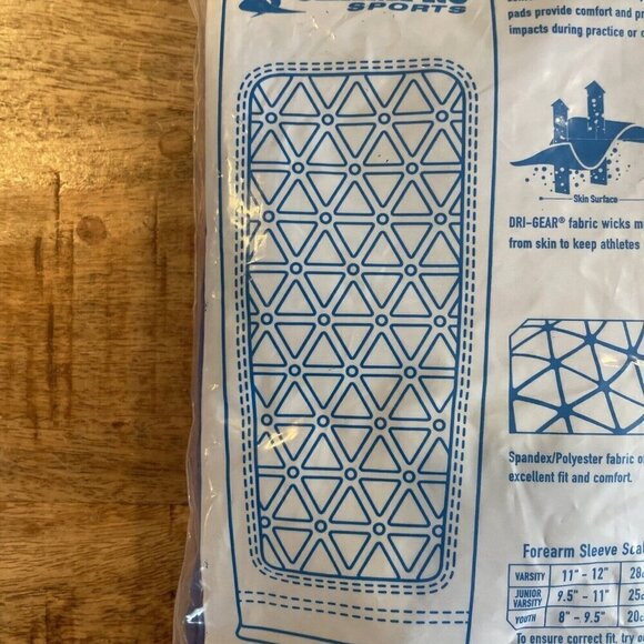 Champro Tri-Flex Compression Fit Padded Forearm Sleeves, All-Sports Blue Varsity - Picture 7 of 9